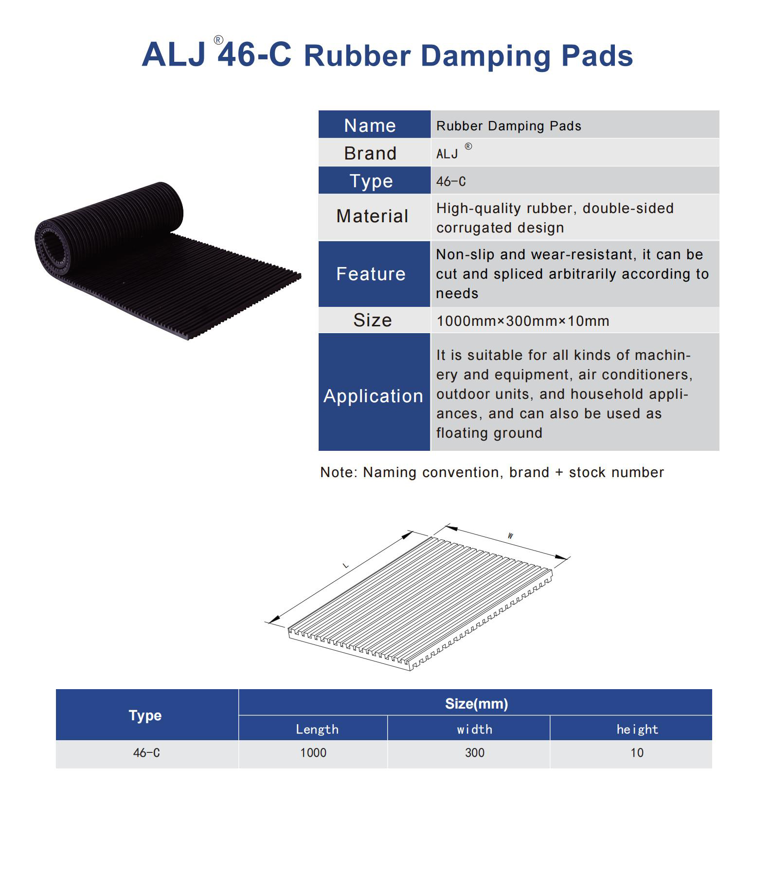 ALJ-46-C Series Rubber Damping Pad