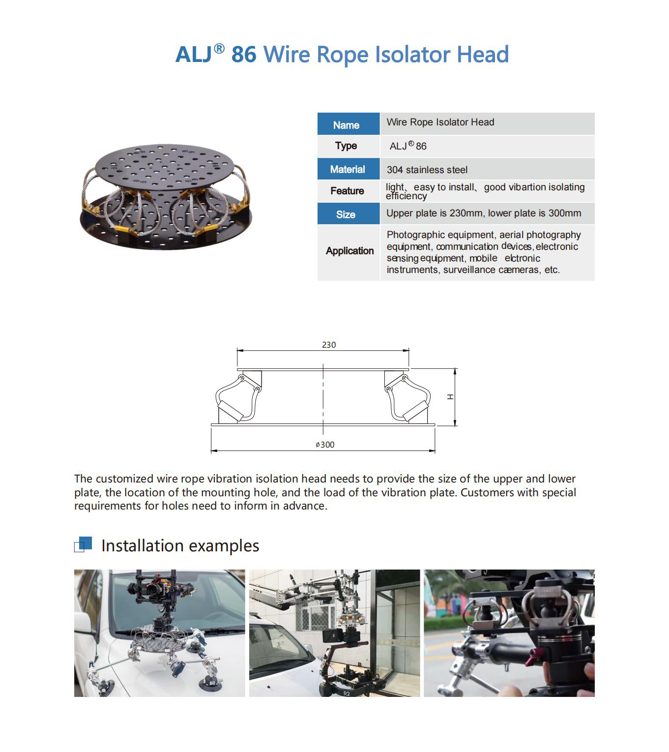 ALJ-86 Series Wire Rope Vibration Isolator
